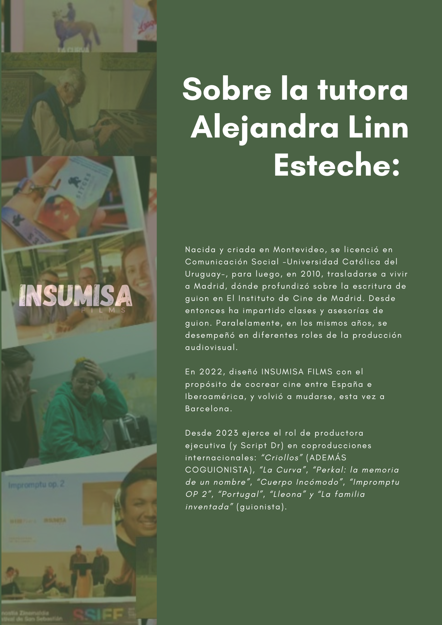 Taller de escritura de guion cinematográfico y series
