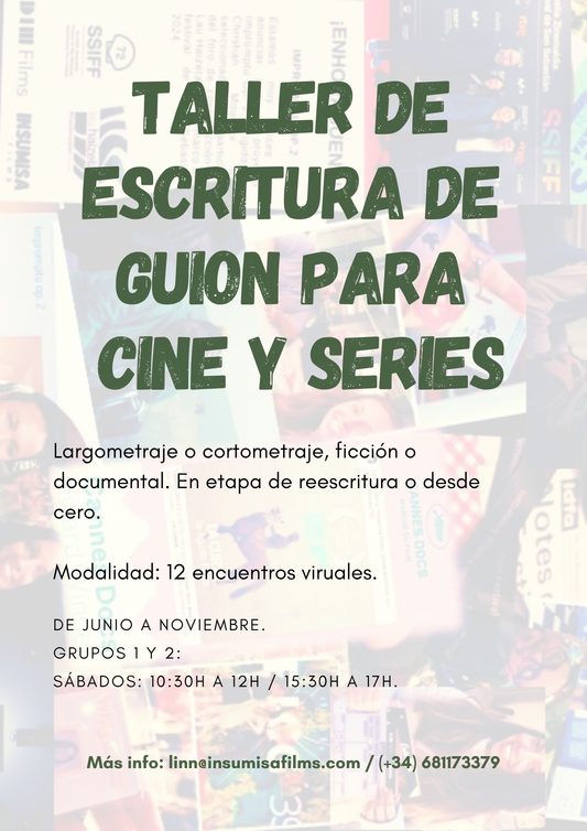 Taller de escritura de guion cinematográfico y series